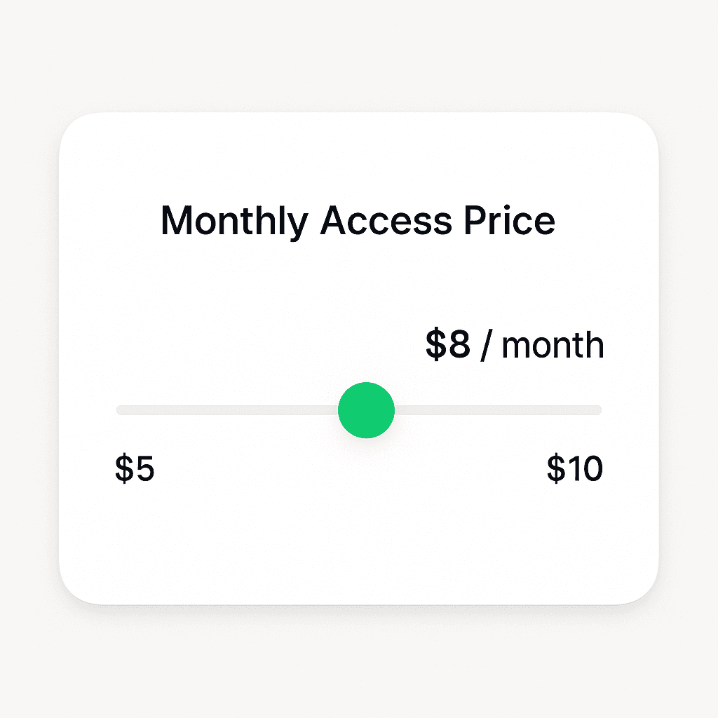 Subscription price selector