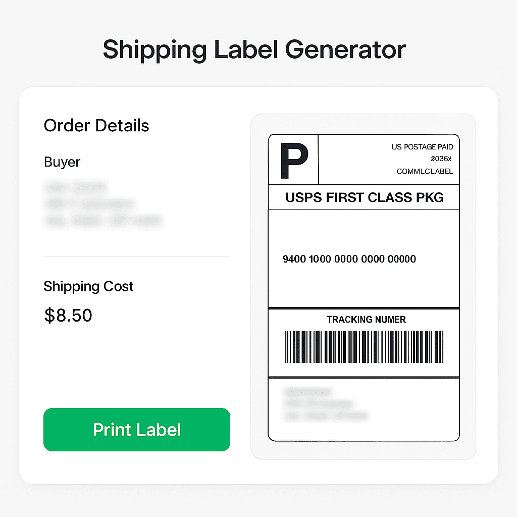 Parcel tracking screen