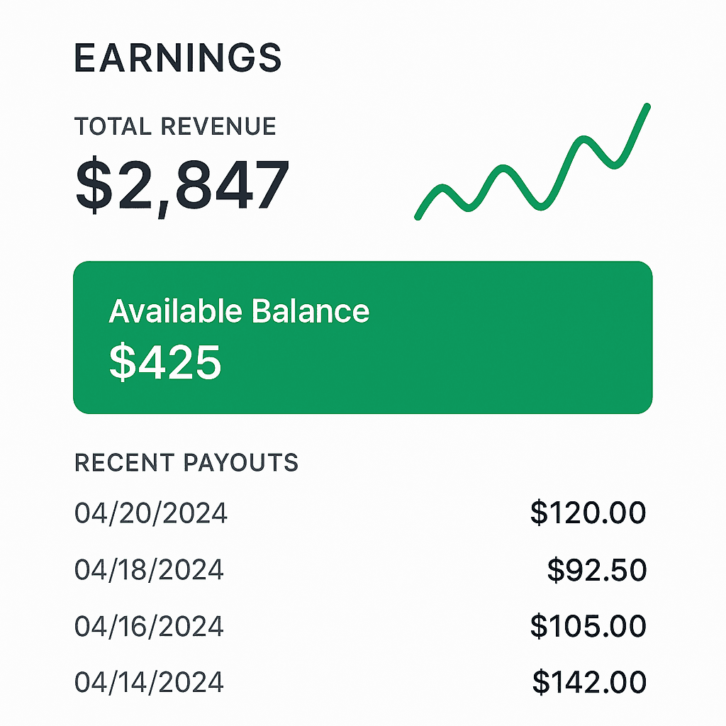 Payment notification screen